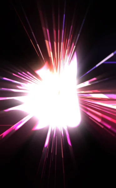 Futuristic Lens Flare Light Explosion Star Glowing Particles Lines Beautiful — Stock Photo, Image