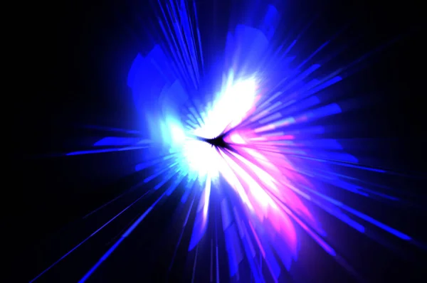 Futuristic Lens Flare Light Explosion Star Glowing Particles Lines Beautiful — Stock Photo, Image