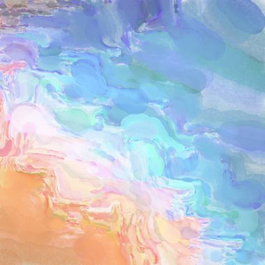 El yapımı sürreal soyut desenli suluboya. Modern sanatsal resim. 2D çizim. Arkaplan boyası karışımı. Yaratıcı duvar sanatı. Çağdaş sanat.