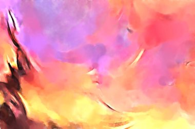 Soyut arkaplanda pürüzlü fırça darbeleri. Fırça boyası. Renkli boya darbeleri. Eşsiz duvar sanatı. Tuvaldeki modern sanat. Renkli çağdaş sanat eserleri. 