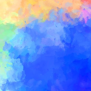 Duvar sanatı Eşsiz ve yaratıcı illüstrasyon. Fırça darbesi ile boyanmış. Renkli fırça darbelerinin soyut arkaplanı. Fırçalanmış canlı duvar kâğıdı. Boyalı sanatsal yaratım.