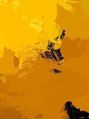 Vahşi fırça darbeleriyle yaratıcı soyut resim. Artistik fırça darbeleriyle donatılmış. Renkli ve canlı bir tasvir. Boyalı sanat.