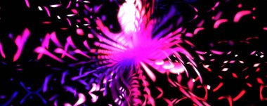 Işık parçacık izleri. Parlayan parçacıkları ve çizgileri olan ışık patlaması yıldızı. Güzel hareketli soyut ışın arkaplanı.