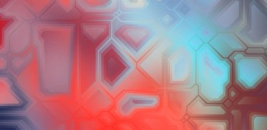 Renkli ve canlı geometrik şekiller katmanları var. Bir teknoloji planının dijital illüstrasyonu. Gelecekçi tasarım şablonu.