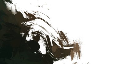 Taranmış Boyalı Soyut Arkaplan. Vahşi kaotik fırça darbeleri. Boya darbeleri. 2D İllüstrasyon. Fırça darbeli resim. 