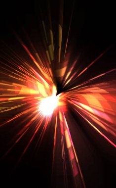 Fütürist mercek patlaması. Parlayan parçacıkları ve çizgileri olan ışık patlaması yıldızı. Güzel soyut ışın arkaplanı.