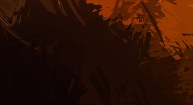 Fırça darbesi ile boyanmış. Sanatsal canlılık ve renkli duvar kâğıdı. Kaotik resim. Taranmış Boyalı Soyut Arkaplan. 