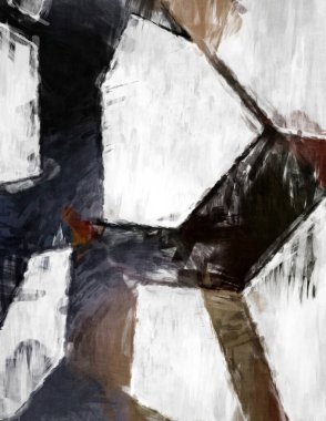 Soyut arkaplanda pürüzlü fırça darbeleri. Fırça boyası. Renkli boya darbeleri. Eşsiz duvar sanatı. Tuvaldeki modern sanat. Renkli çağdaş sanat eserleri. 