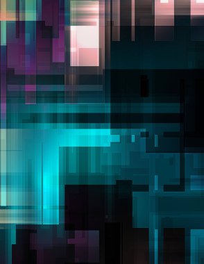 Fütürist soyut geometrik duvar kağıdı. Geometrik renkli şekiller. Dikdörtgen şekilli arka plan. Bir teknolojinin dijital illüstrasyonuName.