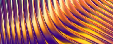 Soyut arkaplan. Renkli dalgalı yansıtıcı duvar kağıdı. Duvar kağıdı, afiş, arkaplan, kart, kitap kapağı veya web sitesi için grafiksel resimleme.