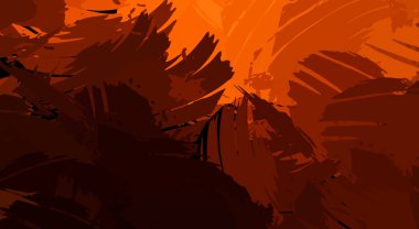 Canlı fırça darbeleriyle boyanmış. Renkli desenli resim. Fırçalanmış duvar kağıdını boya.