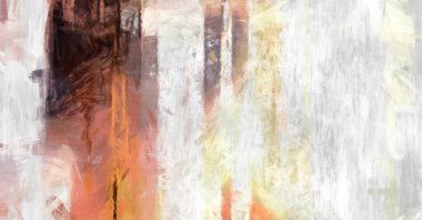 Soyut arkaplanda pürüzlü fırça darbeleri. Fırça boyası. Renkli boya darbeleri. Eşsiz duvar sanatı. Tuvaldeki modern sanat. Renkli çağdaş sanat eserleri. 