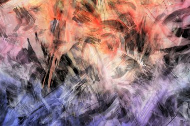 Modern sanat. Taranmış Boyalı Soyut Arkaplan. Fırça darbesi ile boyanmış. Boya darbeleri. 2B Görüntü