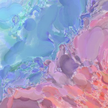 El yapımı sürreal soyut desenli suluboya. Modern sanatsal resim. 2D çizim. Arkaplan boyası karışımı. Yaratıcı duvar sanatı. Çağdaş sanat.