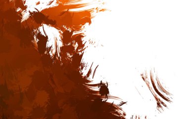 Duvar sanatı Eşsiz ve yaratıcı illüstrasyon. Fırça darbesi ile boyanmış. Renkli fırça darbelerinin soyut arkaplanı. Fırçalanmış canlı duvar kâğıdı. Boyalı sanatsal yaratım.