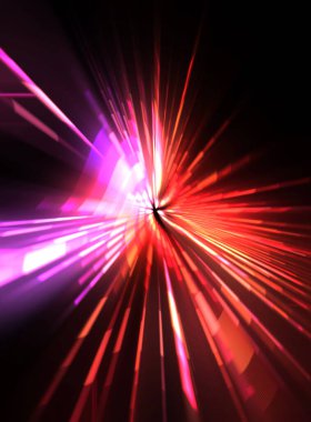 Fütürist mercek patlaması. Parlayan parçacıkları ve çizgileri olan ışık patlaması yıldızı. Güzel soyut ışın arkaplanı.