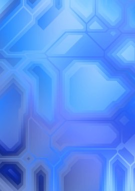 Renkli ve canlı geometrik şekiller katmanları var. Bir teknoloji planının dijital illüstrasyonu. Gelecekçi tasarım şablonu.