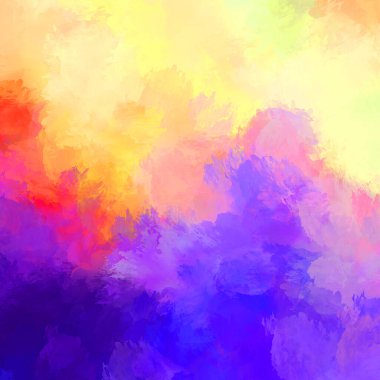 Duvar sanatı Eşsiz ve yaratıcı illüstrasyon. Fırça darbesi ile boyanmış. Renkli fırça darbelerinin soyut arkaplanı. Fırçalanmış canlı duvar kâğıdı. Boyalı sanatsal yaratım.