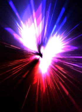 Fütürist mercek patlaması. Parlayan parçacıkları ve çizgileri olan ışık patlaması yıldızı. Güzel soyut ışın arkaplanı.