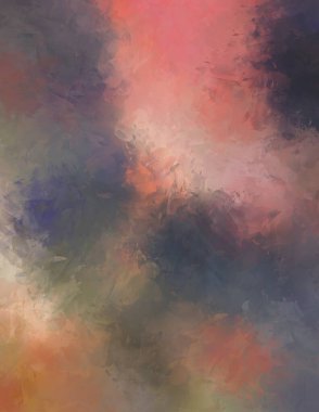 Renkli fırça darbelerinin 2D çizimi. Dekoratif desenli resim. canlı boya desenli arkaplan.