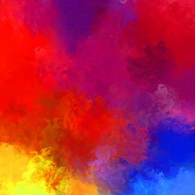 Canlı fırça darbeleriyle boyanmış. Renkli desenli resim. Fırçalanmış duvar kağıdını boya.