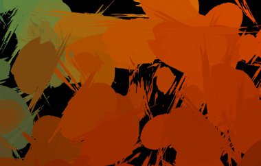 Vahşi fırça darbeleriyle yaratıcı soyut resim. Artistik fırça darbeleriyle donatılmış. Renkli ve canlı bir tasvir. Boyalı sanat.