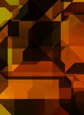 Renkli ve canlı geometrik şekiller katmanları var. Bir teknoloji planının dijital illüstrasyonu. Gelecekçi tasarım şablonu.