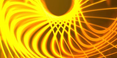 Işık dalgalarının neon renkli soyut tasarımı. Dijital arka plan ve neon ışığı parlama efekti. Parlak ışınlar duvar kağıdı.