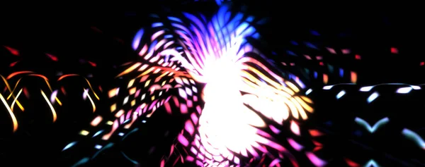 Light particle trails. Light explosion star with glowing particles and lines. Beautiful moving abstract rays background.