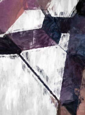 Soyut arkaplanda pürüzlü fırça darbeleri. Fırça boyası. Renkli boya darbeleri. Eşsiz duvar sanatı. Tuvaldeki modern sanat. Renkli çağdaş sanat eserleri. 