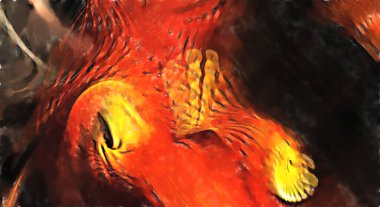 Modern sanat. Renkli çağdaş sanat eserleri. Renkli boya darbeleri. Soyut arkaplanda fırça darbeleri. fırça boyası.