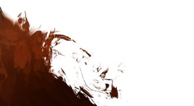 Taranmış Boyalı Soyut Arkaplan. Vahşi kaotik fırça darbeleri. Boya darbeleri. 2D İllüstrasyon. Fırça darbeli resim. 