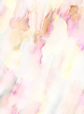 Modern fırça darbeleri. Pastel renklerde suluboya resim. Poster, duvar sanatı, afiş, kart, kitap kapağı veya ambalaj için sakinleştirici kompozisyonun yumuşak renkli çizimi. 