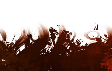 Taranmış Boyalı Soyut Arkaplan. Vahşi kaotik fırça darbeleri. Boya darbeleri. 2D İllüstrasyon. Fırça darbeli resim. 