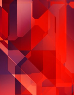 Renkli ve canlı geometrik şekiller katmanları var. Bir teknoloji planının dijital illüstrasyonu. Gelecekçi tasarım şablonu.