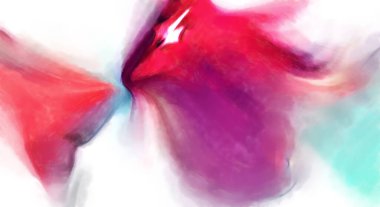 Modern sanat. Renkli çağdaş sanat eserleri. Renkli boya darbeleri. Soyut arkaplanda fırça darbeleri. fırça boyası.