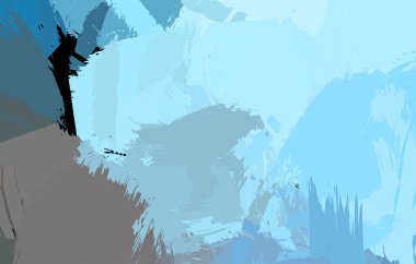 Vahşi fırça darbeleriyle yaratıcı soyut resim. Artistik fırça darbeleriyle donatılmış. Renkli ve canlı bir tasvir. Boyalı sanat.