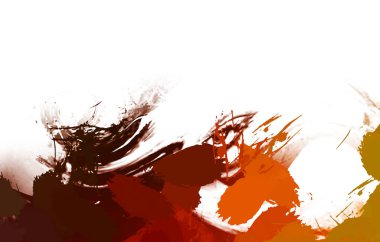 Taranmış Boyalı Soyut Arkaplan. Vahşi kaotik fırça darbeleri. Boya darbeleri. 2D İllüstrasyon. Fırça darbeli resim. 