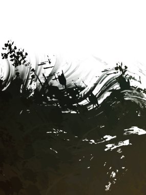 Taranmış Boyalı Soyut Arkaplan. Vahşi kaotik fırça darbeleri. Boya darbeleri. 2D İllüstrasyon. Fırça darbeli resim. 