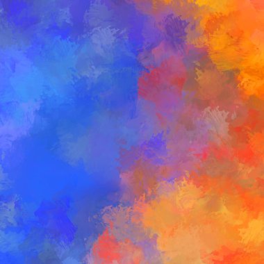 Duvar sanatı Eşsiz ve yaratıcı illüstrasyon. Fırça darbesi ile boyanmış. Renkli fırça darbelerinin soyut arkaplanı. Fırçalanmış canlı duvar kâğıdı. Boyalı sanatsal yaratım.