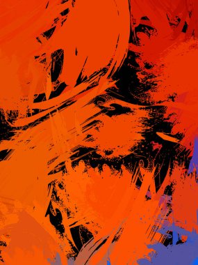 Duvar sanatı Eşsiz ve yaratıcı illüstrasyon. Fırça darbesi ile boyanmış. Renkli fırça darbelerinin soyut arkaplanı. Fırçalanmış canlı duvar kâğıdı. Boyalı sanatsal yaratım.