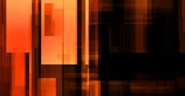 Renkli ve canlı geometrik şekiller katmanları var. Bir teknoloji planının dijital illüstrasyonu. Gelecekçi tasarım şablonu.