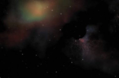 Galaksi uzayındaki yıldız alanı renkli nebula ile. Uzayın derinliklerinin bilim kurgu geçmişi. Ruhsal duvar kağıdı.