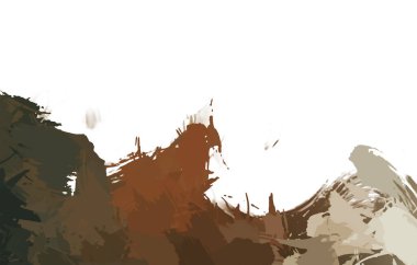 Taranmış Boyalı Soyut Arkaplan. Vahşi kaotik fırça darbeleri. Boya darbeleri. 2D İllüstrasyon. Fırça darbeli resim. 