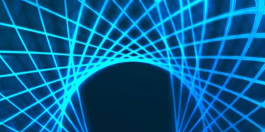 Işık dalgalarının neon renkli soyut tasarımı. Dijital arka plan ve neon ışığı parlama efekti. Parlak ışınlar duvar kağıdı.