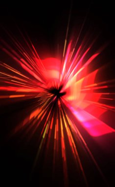 Fütürist mercek patlaması. Parlayan parçacıkları ve çizgileri olan ışık patlaması yıldızı. Güzel soyut ışın arkaplanı.