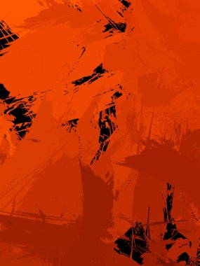 Vahşi fırça darbeleriyle yaratıcı soyut resim. Artistik fırça darbeleriyle donatılmış. Renkli ve canlı bir tasvir. Boyalı sanat.