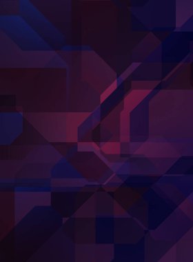 Renkli ve canlı geometrik şekiller katmanları var. Bir teknoloji planının dijital illüstrasyonu. Gelecekçi tasarım şablonu.