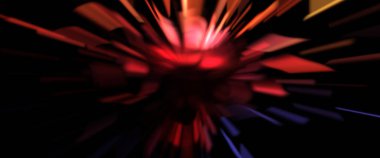 Işık parçacık izleri. Parlayan parçacıkları ve çizgileri olan ışık patlaması yıldızı. Güzel hareketli soyut ışın arkaplanı.