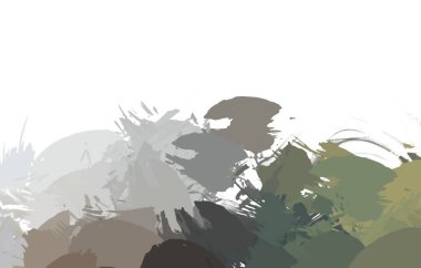 Taranmış Boyalı Soyut Arkaplan. Vahşi kaotik fırça darbeleri. Boya darbeleri. 2D İllüstrasyon. Fırça darbeli resim. 